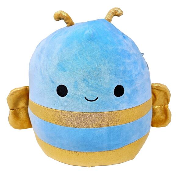 Squishmallows Adopt Me! Queen Bee 14" Blue Gold Glittery Shiny 2023 Kellytoy NWT - Picture 1 of 9